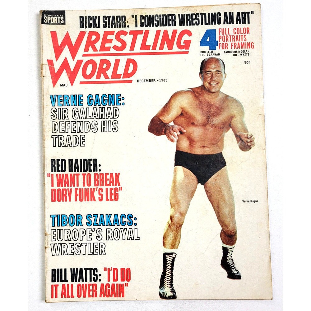 WRESTLING WORLD - DEC 1965 - VERNE GAGNE / RICKI STARR /‎ DORY FUNK / BILL WATTS